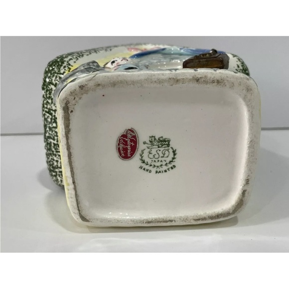 An Enterprise Exclusive ESD Japan Vtg Ceramic Fairy House Coin Bank Boy & Sheep - Picture 9 of 9